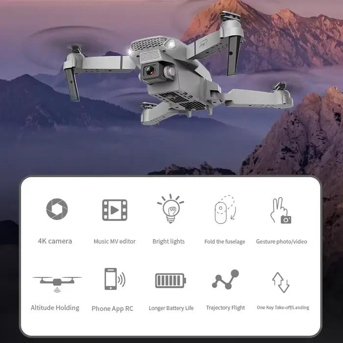 DWI D19 E88 Pro Drone 4K professionnel HD RC avion double caméra tête grand Angle télécommande quadrirotor jouet hélicoptère pour adultes enfant