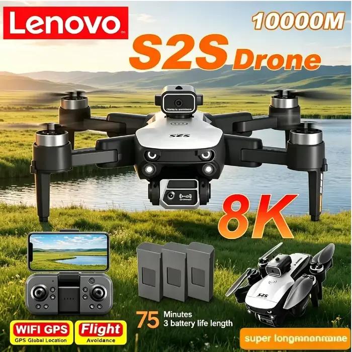 Drone GPS sans balais Lenovo S2S 8K professionnel avec double caméra