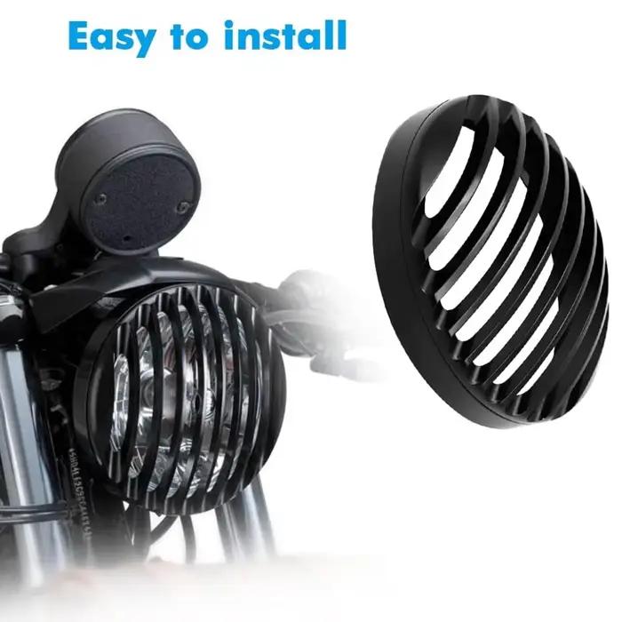Alpha Rider – couvercle de grille de phare en aluminium noir, 5 3/4 pouces, pour Sportster Roadster XL1200R XL883 883 personnalisé XL883C/XL1200C bas