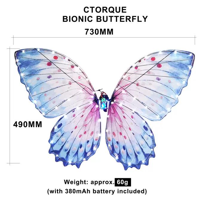 Drone papillon bionique RC Ctorque – Jouet insecte volant à ailes battantes avec lumière LED