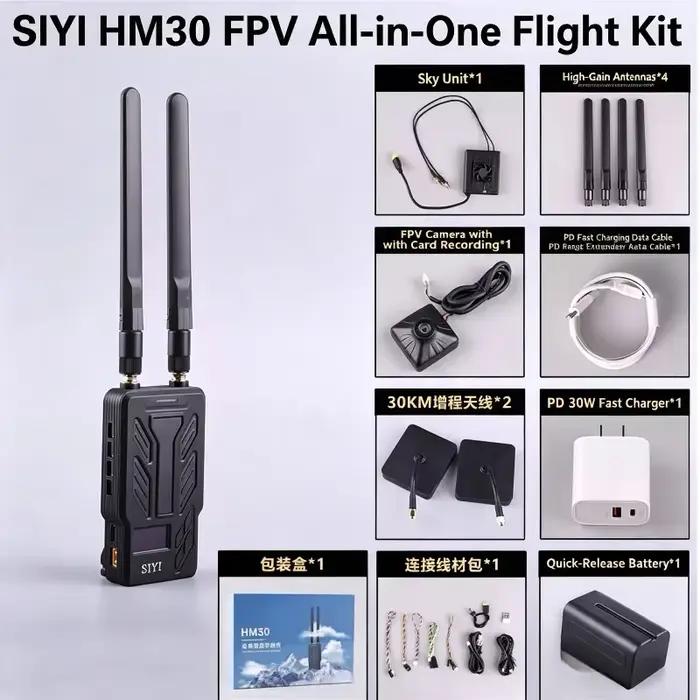 Système de transmission vidéo numérique FPV SIYI HM30 30KM Full HD 1080P 60fps à faible latence avec télémétrie radio OSD SBUS Mavlink pour drone