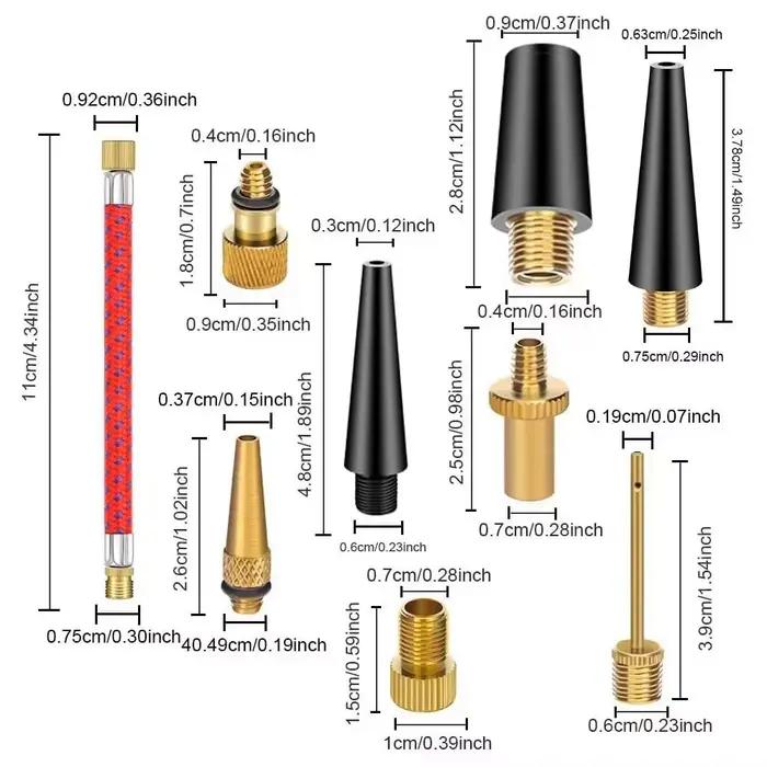 Adaptateur de Valves de vélo, buse d'air, outil de gonflage, aiguille de pompe, Valve Presta Schrader, dispositif gonflable, outils d'adaptateur de Valve SV/DV
