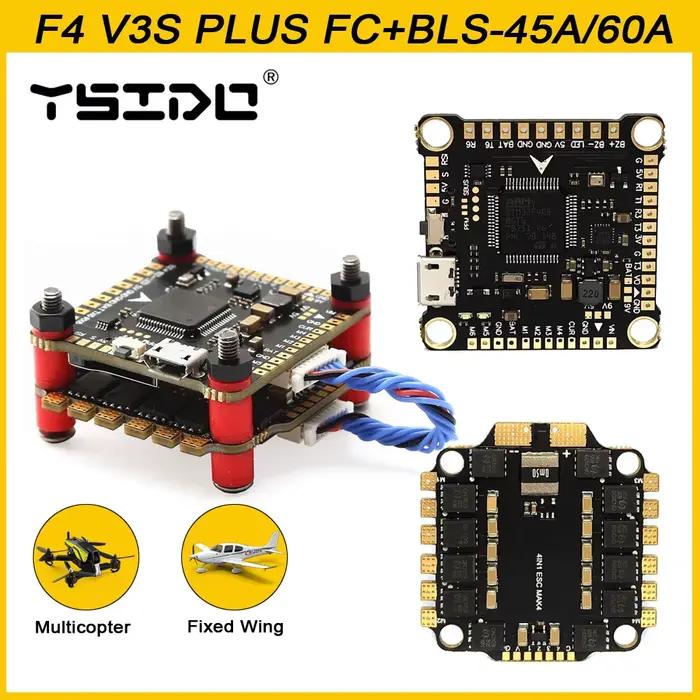 YSIDO nouveau F4 V3S PLUS contrôle de vol FC Support BetaFlight/INAV BLS-45A/60A 4in1 ESC pile pour RC FPV Drone avion quadrirotor