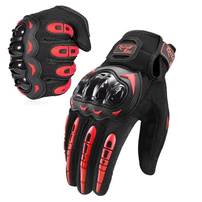 Gants de moto de course pour hommes, protection anti-chute, été, motocross, équipement de protection respirant, bleu, rouge, paume antidérapante 