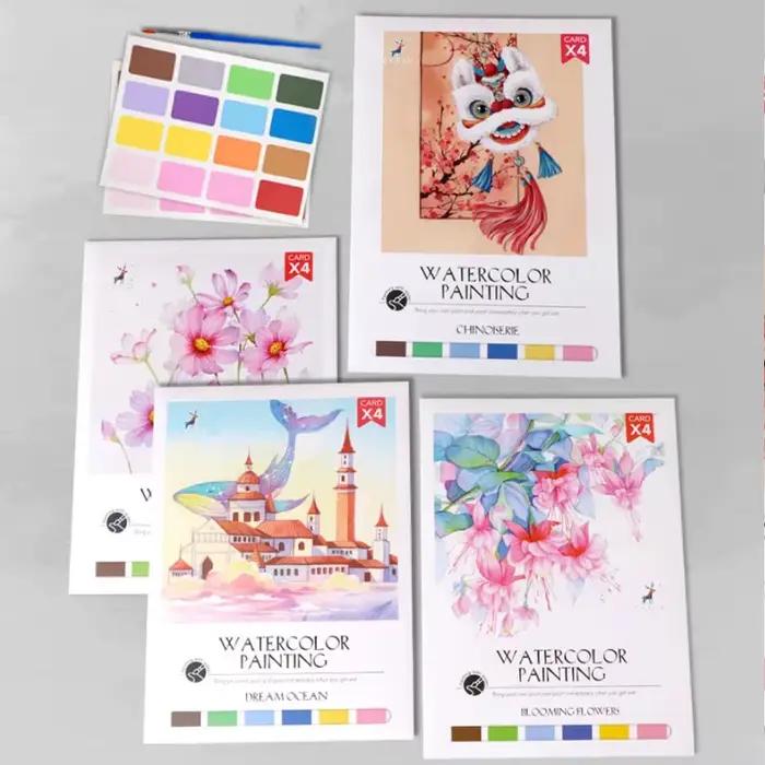Carnet de coloriage aquarelle grand format, papier à dessin, carnet de coloriage et de dessin, carnet de dessin DIY pour la décompression