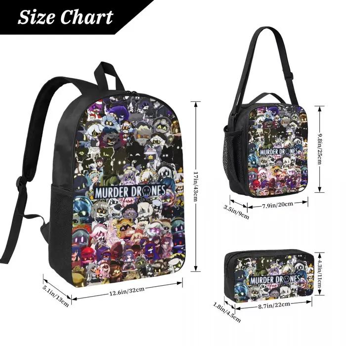 Meurtre Drones Uzi Doorman N enfants sac à dos boîte à déjeuner sacs à stylos pour garçons filles sacs à dos cartable Bookbag ensemble