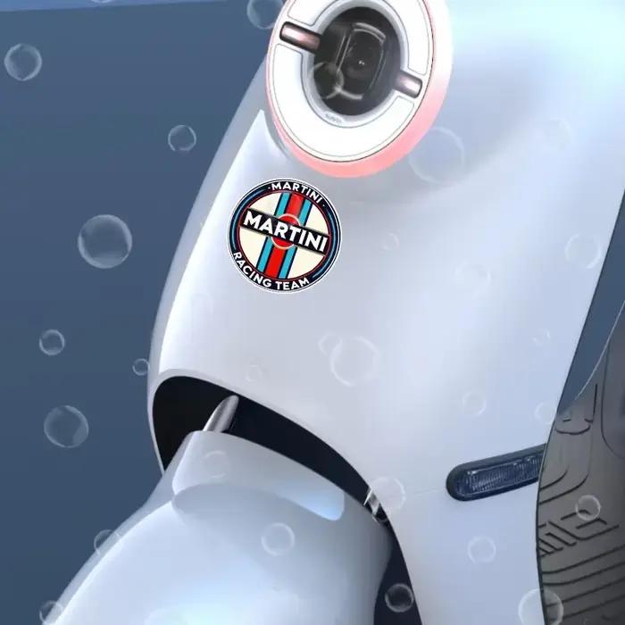 Autocollant en vinyle avec logo mat Martini Racing, autocollant rétro de sport automobile pour casque, décoration extérieure de véhicule