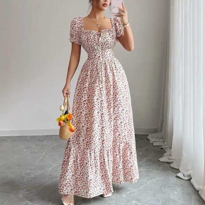 Nouvelle Robe Printemps 2026 pour Femme, Imprimé Floral Tendance, Élégante, Confortable et à la Mode
