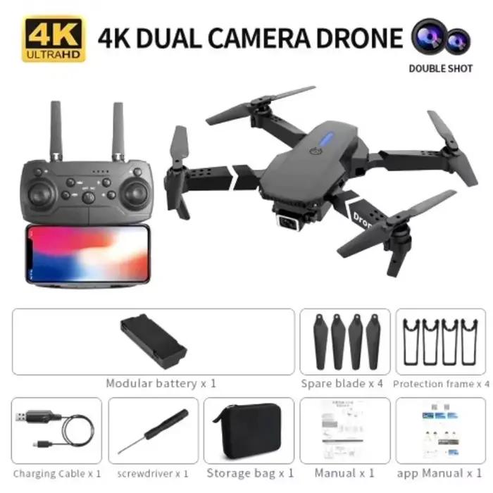 Mini drone pliable E88 avec caméra HD 4K