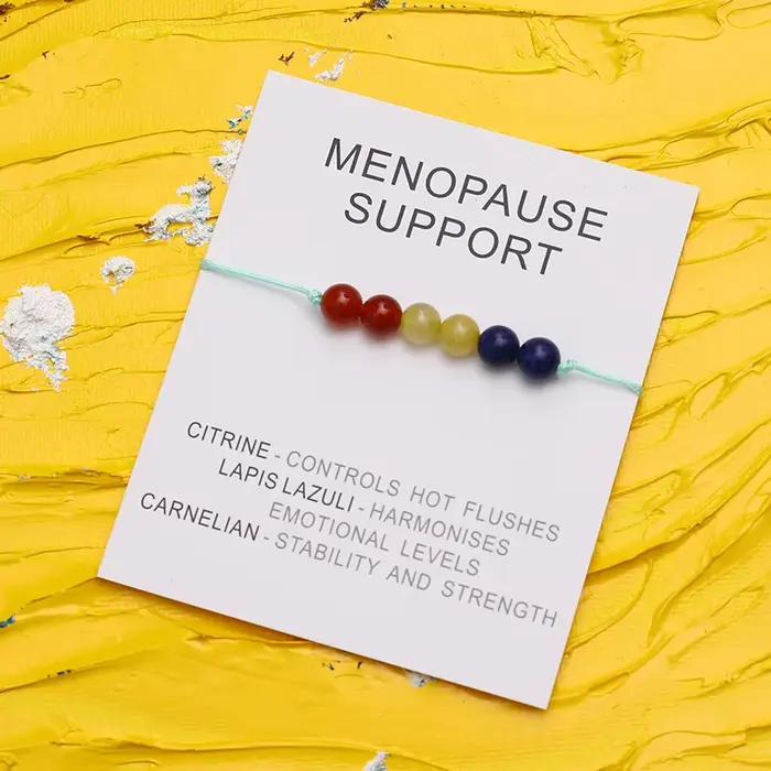 Bracelet de soutien en cristal de cornaline pour femme, bijoux de guérison, bouffées de chaleur, aide à la ménopause