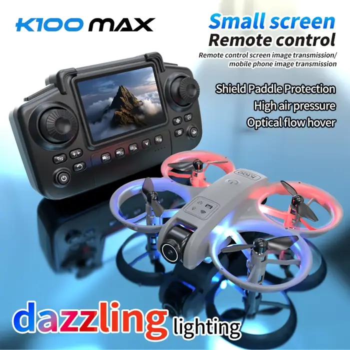 Hot K100 MAX Mini Drone professionnel 4K HD double caméra Fpv écran flux optique
