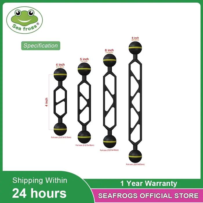 Accessoire de plongée système d'éclairage bras à rotule réglable aluminium Seafrogs pour caméras d'action GoPro Nikon Sony diverses occasions