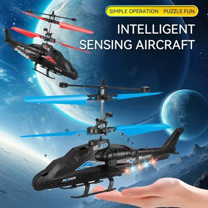 Jouet hélicoptère télécommandé magique contrôlé à la main 360 ° Mini drone UFO rotatif avec lumières LED