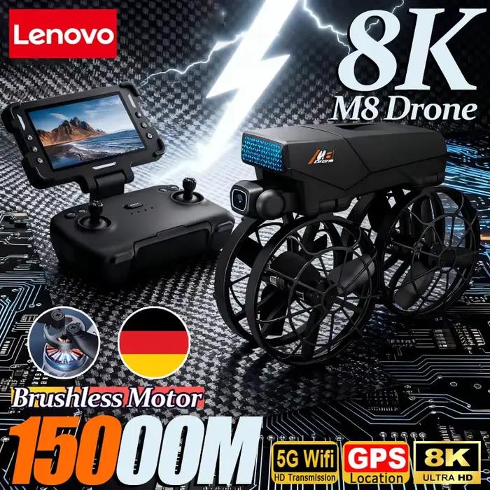 Drone Lenovo M8 8K Aérien HD Double Caméra Évitement Intelligent des Obstacles Moteur Sans Balais 5G WIFI GPS Contrôle par Écran Drone RC pour Occasions Spéciales Capturer des Images Professionnelles
