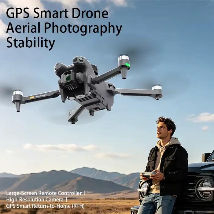 Drone AERC AE51 GPS WIFI FPV ESC 1080P HD Double Caméra 360° °