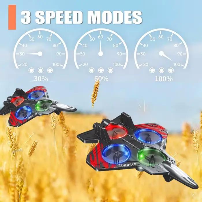 NOUVEAU E72 avion en mousse cascadeur intelligent hauteur fixe vol stationnaire 360 ° Lumières clignotantes combattant Un cadeau pour un jouet de drones RC pour garçon