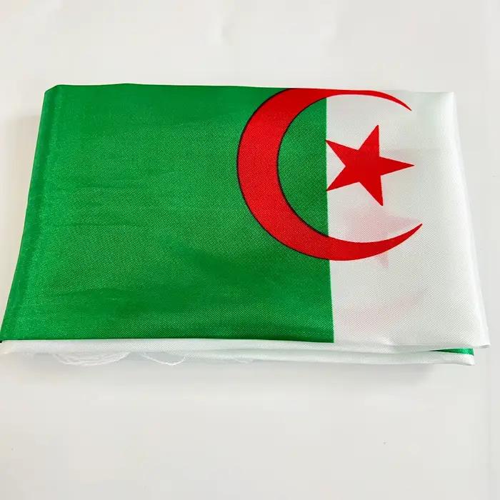 Écharpe personnalisée drapeau algérien équipe de football 14*130cm en satin – Écharpe Algérie