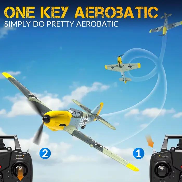VOLANTEXRC BF 109 Avion télécommandé 4 canaux prêt à voler pour les débutants avec système de stabilisation Xpilot (761-11) RTF