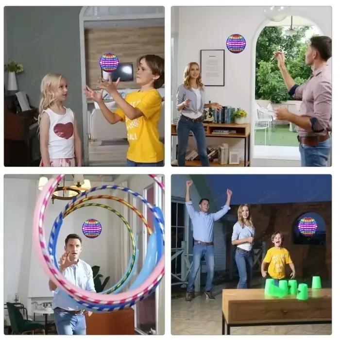 Balle volante Boomerang Spinner jouets Drone de commande manuelle 360 ° Mini ovni rotatif avec lumières LED pour enfants