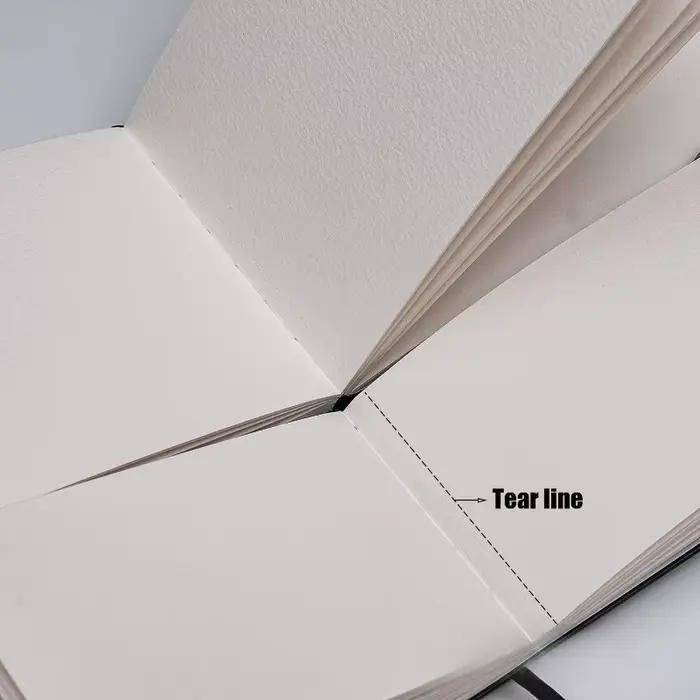 300g 24 pages de pâte de bois aquarelle livre à main portable croquis extérieur aquarelle coque souple style antique épaissi carré moyen grain grossier rabat poche pantalon voyage dessin cahier