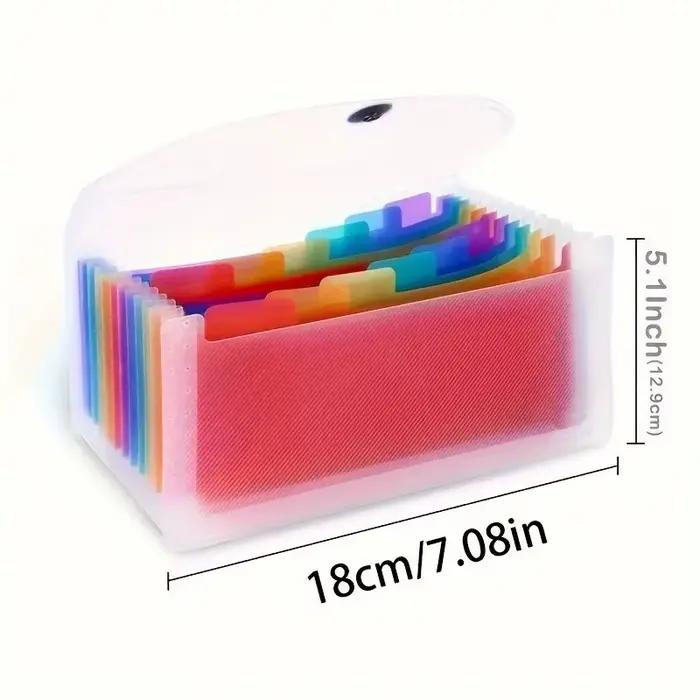 Porte-documents accordéon 13 pochettes, format A6 mini pour le rangement, la classification des données, organise les documents, les cartes, les coupons, cadeau idéal