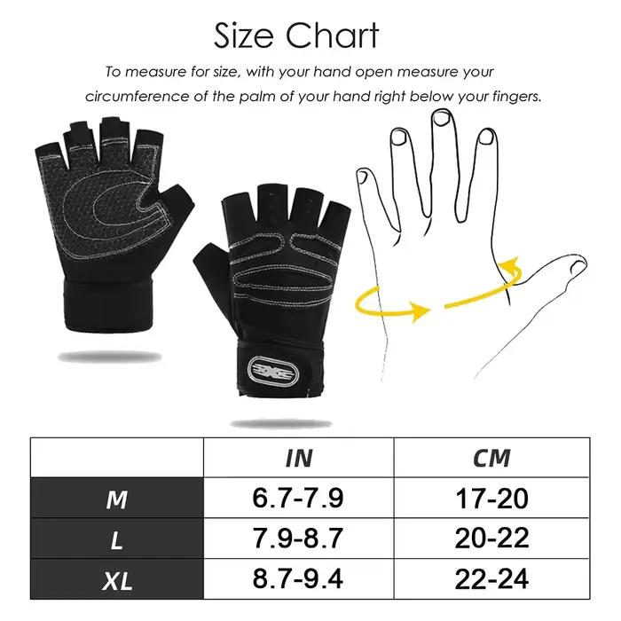 Gants d'entraînement pour hommes et femmes, demi-doigt avec bracelet de poignet pour le Sport, l'haltérophilie, l'entraînement, vélo, motocycliste, gant de gymnastique