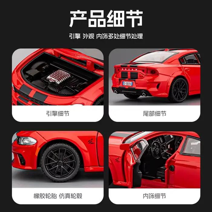 Modèle de voiture de sport américaine Charger SRT Hellcat Widebody LD 1:32 en alliage, voiture de course sur circuit en métal moulé sous pression