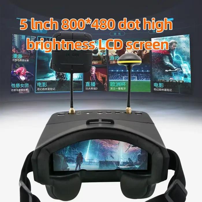 Lunettes FPV EV800D 5.8G 40CH 5 pouces 800*480 avec écran vidéo HD DVR et batterie pour modèle RC et drone FPV