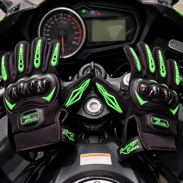 Gants de moto de course pour hommes, protection anti-chute, été, motocross, équipement de protection respirant, bleu, rouge, paume antidérapante 