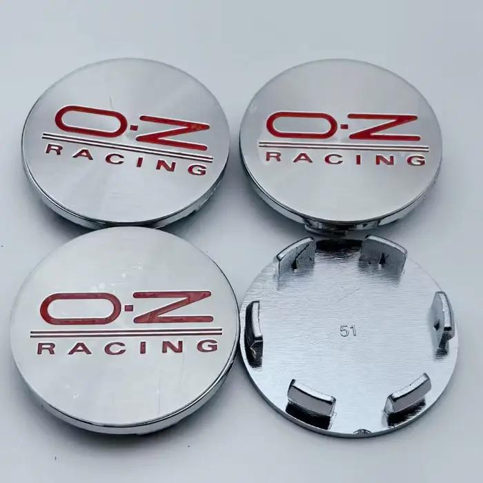 4 pièces Cache-moyeux de roue de voiture avec emblème O.Z OZ Racing, capuchons anti-poussière 51MM, clips 46MM, couvre-roues OZ, accessoires automobiles