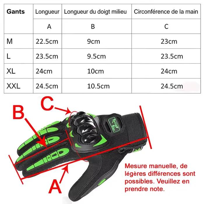 Gants de moto de course pour hommes, protection anti-chute, été, motocross, équipement de protection respirant, bleu, rouge, paume antidérapante 