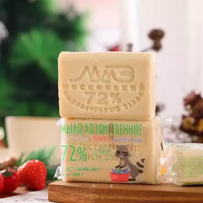 Savon anti-taches robuste – Formule traditionnelle raton laveur russe 72%, décontamination forte et soins délicats