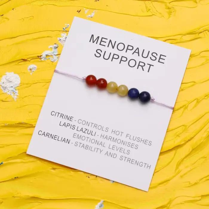 Bracelet de soutien en cristal de cornaline pour femme, bijoux de guérison, bouffées de chaleur, aide à la ménopause