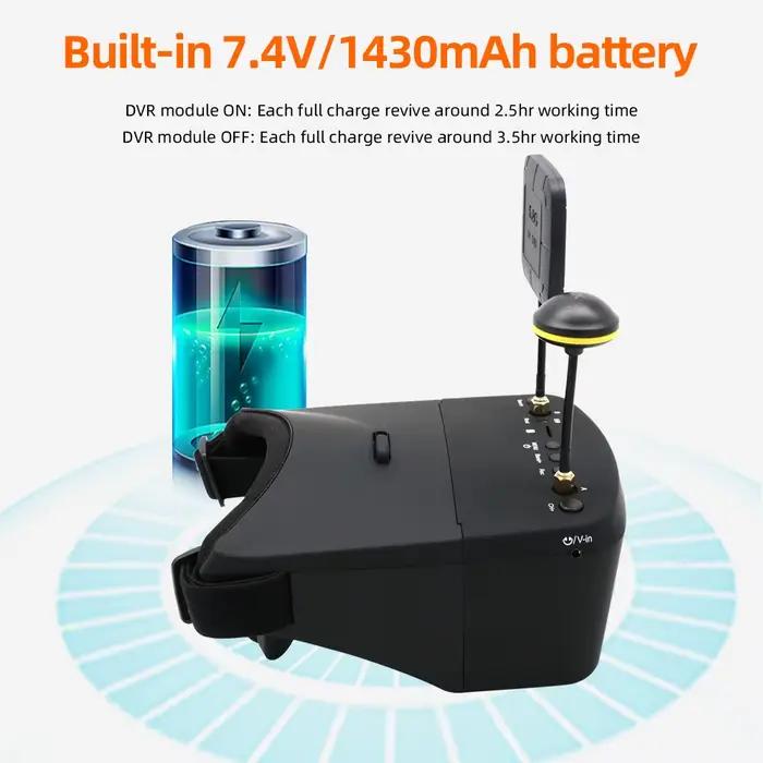 Casque vidéo HD DVR Diversity avec batterie