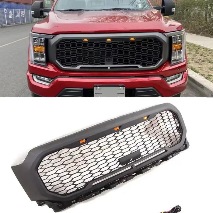 Pour Ford F150 2022 Racing Grill F-150 2021 Grilles avant Style Raptor Grilles de pare-chocs maille Grille de radiateur couverture de masque avant