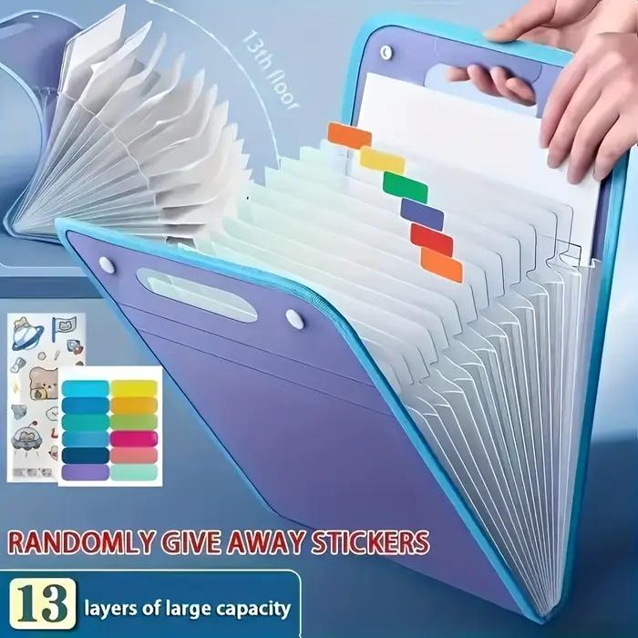 Porte-documents accordéon – Organiseur de documents A4 pour l'école, le bureau, l'université | Porte-documents extensible multi-poches pour papiers et examens