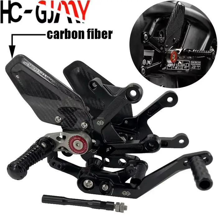 Pour Honda CBR1000RRR 2020 2021 2022 2023 Moto CNC & Fibre de Carbone Racing Repose-pieds Repose-pieds Arrière Ensemble cbr1000rr-r