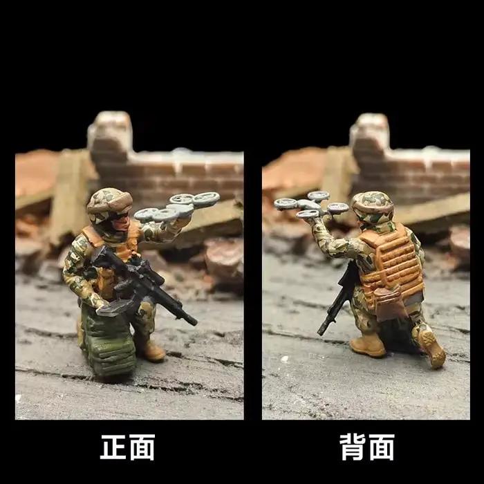 Nouveau modèle militaire de drone 1/72 pour équipe de soldats