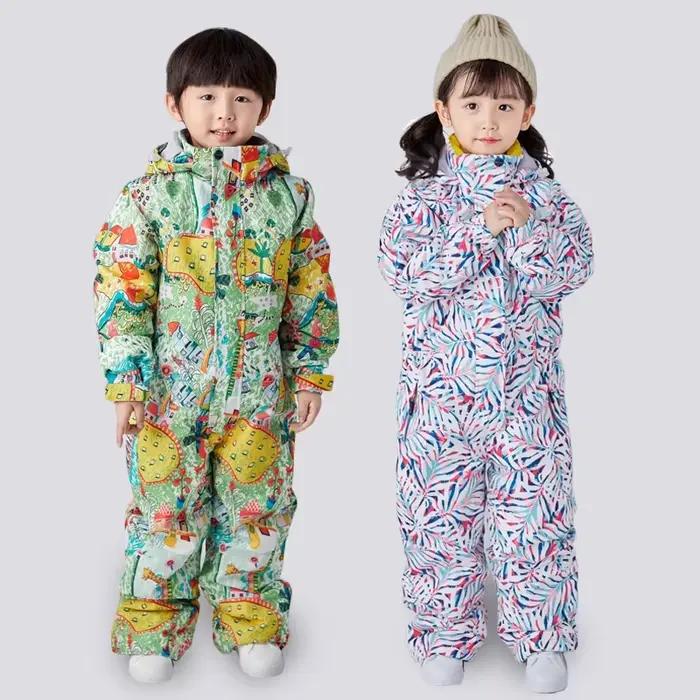 Combinaison de Ski imperméable pour enfants, combinaison de Ski pour enfants, coupe-vent chaud d'hiver, veste de neige et pantalon pour garçons et filles, costume de Snowboard