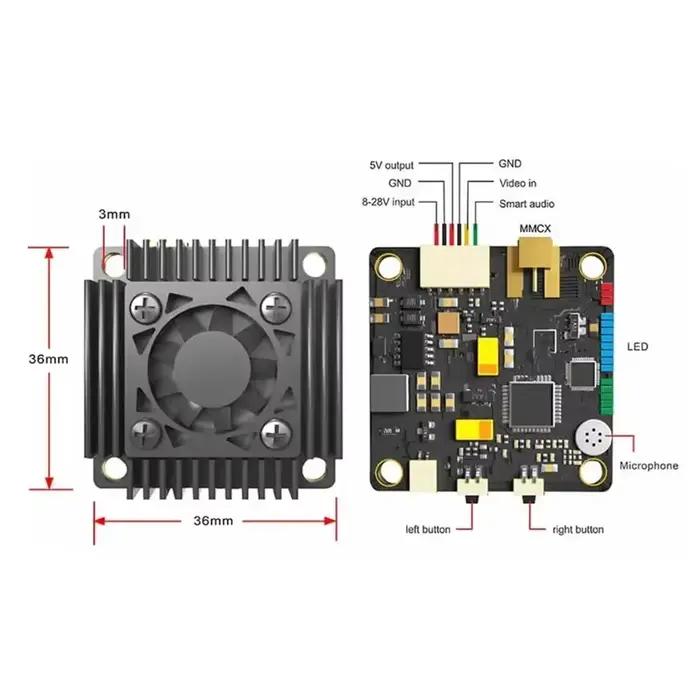 AKK Ultra longue portée 5.8Ghz 1000/2000/3000mW 3W TX3000AC TBS 10km VTX avec ventilateur micro 3W transmetteur vidéo pour Drone de course FPV