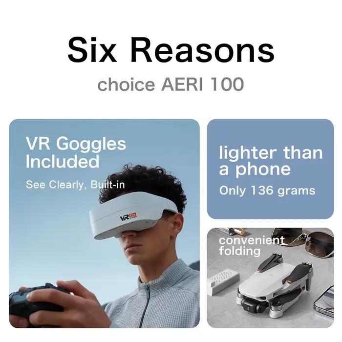 Drone télécommandé Lenovo Aeri100/Aeri100VR 5G WIFI RC Quadcopter avec évitement d'obstacles