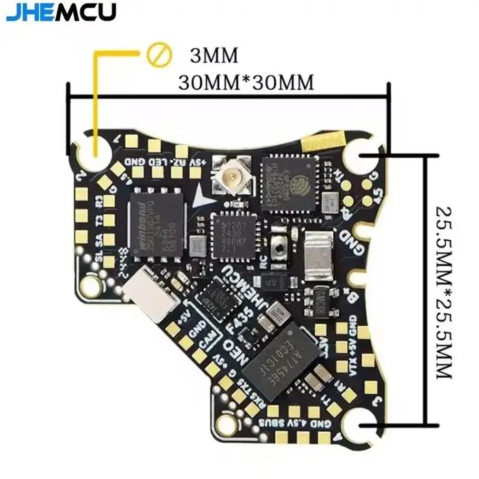 Contrôleur de vol JHEMCU F435 NEO 1S AIO avec ESC 4-en-1 5A Dshot300 Type-C intégré ELRS 2.4G pour micro-drone FPV RC Whoop Racing