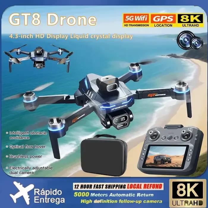 Mini drone GT8 8K WiFi GPS professionnel avec caméras pour photographie aérienne HD