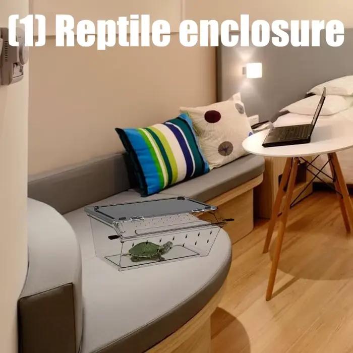 Terrariums pour Reptiles à haute Ventilation pour petits animaux de compagnie, conception transparente et facile à la surveillance, boîtier pour habitat pour petits animaux de compagnie, 87HA