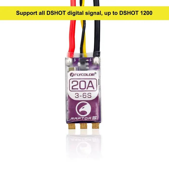 Contrôleur de vitesse brushless FLYCOLOR RAPTOR5 20A 35A 45A 50A BLHeli-32 ESC 3-6S Dshot Proshot pour drone de course FPV RC multirotor