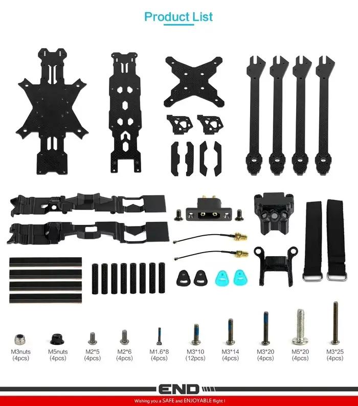 Axisflying MANTA10 "Lite 10 pouces FPV Freestyle Drone Ture X cadre Kit 402mm empattement T700 carbone Compatible 10
