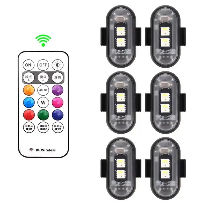 1-6PCS Feux stroboscopiques LED sans fil pour drone