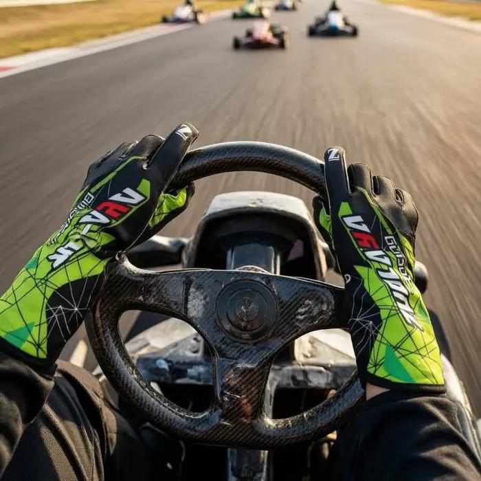 Gants de course en silicone avec impression graphique, légers, extensibles, accessoire sportif, gants de conduite pour karting