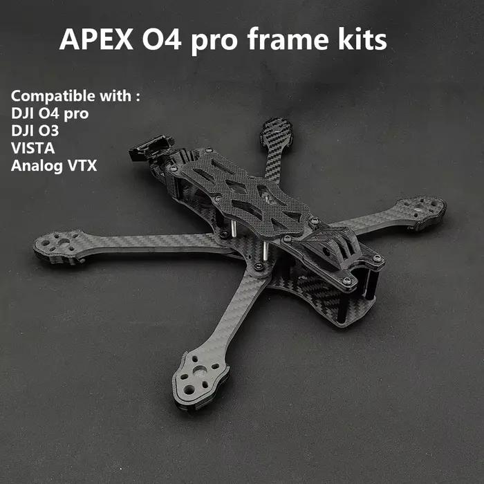 Cadre Apex O4 Pro en fibre de carbone 3K pour DJI O4 Pro/O3 Air Unit Quadrirotor Course Drone Compatible Caddx Vista Polar Nebula Pro RunCam Link Occasions Spéciales Vols Performants