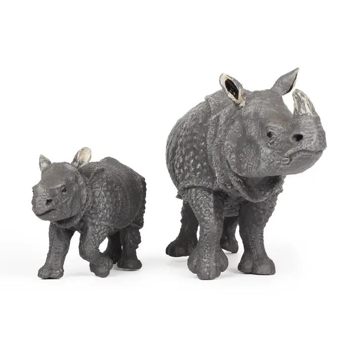 Figurine jouet rhinocéros – Figurine modèle rhinocéros réaliste et peinte à la main – Jouet éducatif sûr pour garçons, filles et enfants âgés de 3 ans et plus